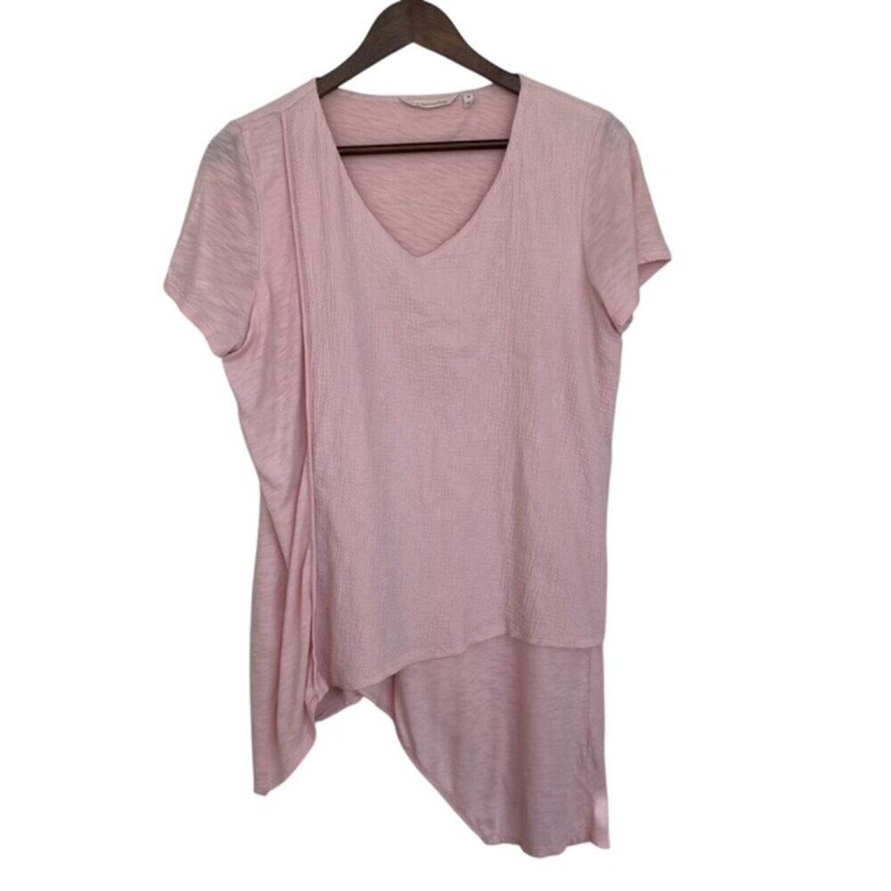 Soft Surroundings Light Pink Neroli Lagenlook Mixed Media Tunic - Medium